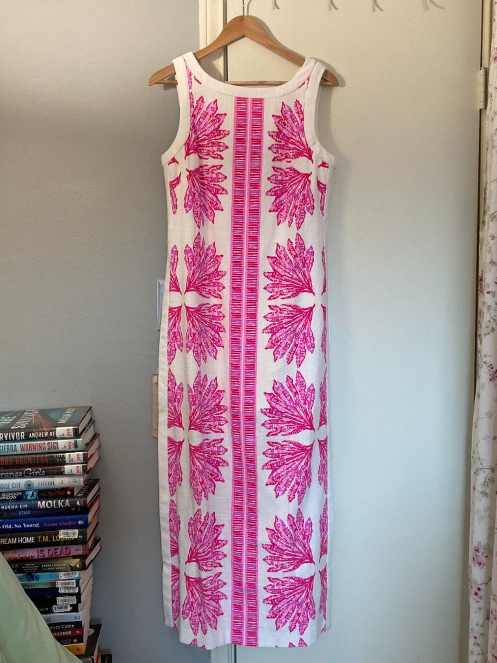 NWT Lilly Pulitzer Eleanora pink palm frond maxi shift romper, sz. 6